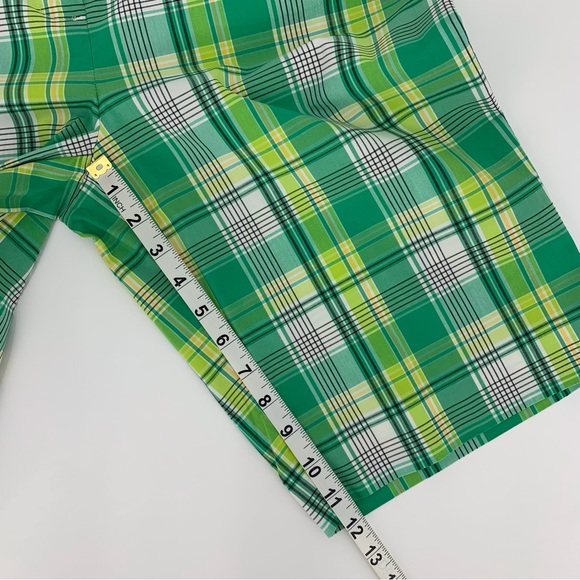 Jones New York Sport Green Plaid Stretch Cotton Blend 11” Shorts, 6 - Picture 10 of 14